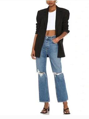 NWOT GRLFRND Womens Amanda Mid Rise Loose Boyfriend Straight Leg Jean 25